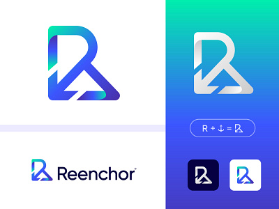 ( R + Anchor ) Reenchor Logo | Creative modern minimal logo a b c d e f g h i j k l m n app icon logo arrow brand identity branding colorful logo creative logo digital marketing agency flat gradient logo identity logo design minimal modern logo monogram nautical sailor rope o p q r s t u v w x y z ocean sailing sea marine r r r r r r r r r r r r r r r r tech