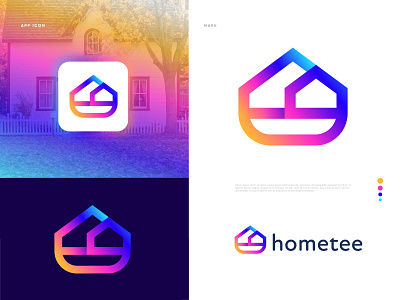 hometee - real estate agency Modern logo and app icon design app icon app logo brand identity branding colorful logo construction building gradient color home home decor house home house logo icon logodesign minimalist logo modern property real estate agent real estate agency real estate branding real state logo simple and unique logo design trendy