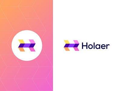 Holaer Logo | Modern minimal overlay monogram logo | H Logo mark appicon brand identity design branding clean flat h letter logo icon design logo design letter logo lettermark logodesign logotype m o d e r n l o g o minimal modern monogram overlay simple software symbol creative modern tech technology fintech