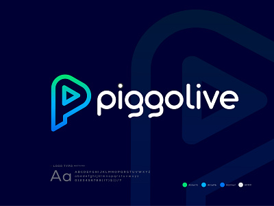 PiggoLive - Live Streaming Online App Logo (P+Play) advertising marketing multimedia app branding concert graphic design icon internet games online active letter p logo livestream logo and branding logo design logo trend 2021 logos minimalist logo modern negative space logomark p mark play player p logo playlist streaming app player recording music audio video