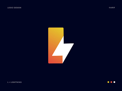 L / Lightning Bolt | Modern Logo Design (unused) attractive logo best shot bolt branding combination custom lettering custom logo electric power gradient icon letter l lightning lightning bolt l logo logo logo designer mark symbol popular design simple logo spark thunderbolt