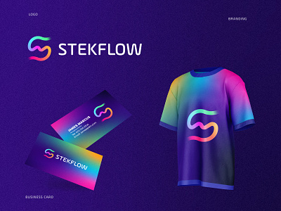 STEKFLOW Modern Logo and Brand identity | Futuristic Branding agency branding brand brand identity branding colourful vivid design identity initial letter s logo mark minimal modern gradient multicolored packaging startup techno technology typography wave path flow lines
