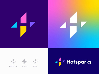 Modern H+Spark Logo, Flat Minimal design, Creative H Unique logo abstract logo brand identity branding business logo creative logo design flat logo illustration logo design logos minimal logo minimalist logo modern logo overlap professional logo startup logo tech logo typography unique logo vector