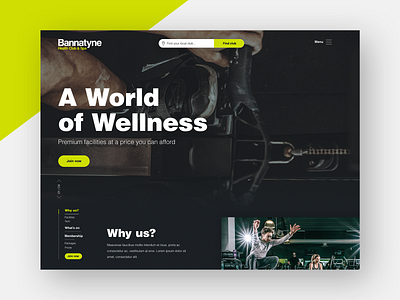 Bannatyne Health Club - Home clean ui dark ui fitness club fitness website design flat design gym website sports website typography ui ui design user interface web design