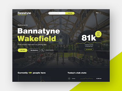 Bannatyne Health Club - Club Page clean clean ui design flat flat design minimal ui ui design user interface user interface design web design website