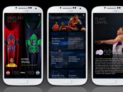 Samsung Tip-Off android design interaction samsung scores sports stats ux