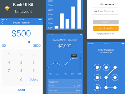 Bank UI Kit / Mobile / iOS bank ios ui ui kit