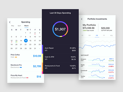 Finance / Mobile Design calendar cash finance investments mobile design money product design savings spending