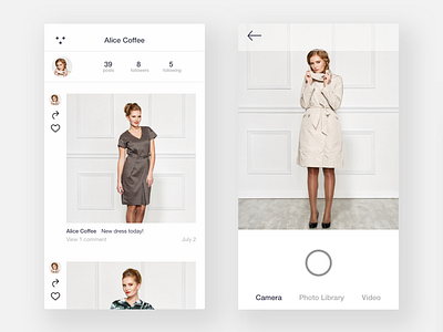 Fashion Social App Exploration camera fashion fashion social mobile mobile camera photo library social network ui ux