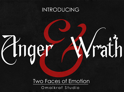 Anger & Wrath - Two Faces of Emotion Fonts anagram animated branding design duo fonts flat fonts glyphs gothic icon illustration latin letters logo logo design posters vector