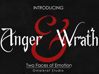 Anger & Wrath - Two Faces of Emotion Fonts anagram animated branding design duo fonts flat fonts glyphs gothic icon illustration latin letters logo logo design posters vector