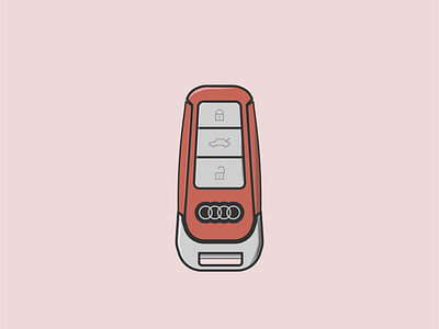 CAR KEY III Audi adobe car carkey color design designer flat graphic illustration illustrator key