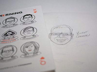 Kerning caricatures: Vincent Connare caricatures kerning 2014 letterpress vincent connare