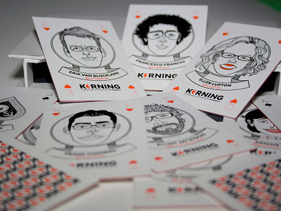 Kerning 2014: badges for speakers and organizers badges caricatures conference kerning 2014 letterpress