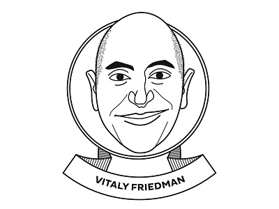 Vitaly Friedman badges caricatures kerning 2015