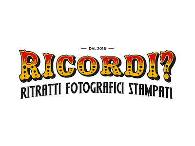 RICORDI? Ritratti Fotografici Stampati brand brand design brand identity logo photographer photography pictures rebranding