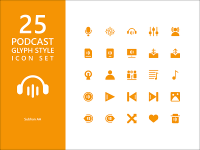 PODCAST ICON SET (GLYPH)