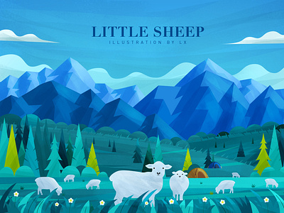 LX 20210227 illustration scenery sheeps