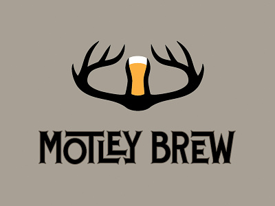 Motley Brew Logo Idea antlers beer beer glass brew brewpub