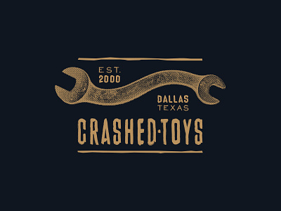 CrashedToys T-Shirt Design cars dallas halftone motorcycles salvage wrench