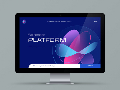 Platform Homepage blue design futuristic home homepage interface landing page pink purple screen ui user web webpage website