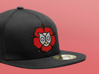 Grad College Cap bird cap embroidery flower logo monoline owl petal rose