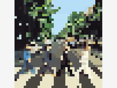 The Beatles Abbey Road - Minimalist Pixel Art