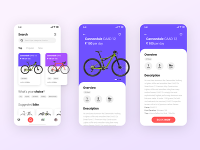 Bike Rental App Design Concept design india ui ui ux ui design visual design