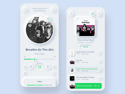 Spotify Soft Design Concept design india music neumorph ui ui ux ui design