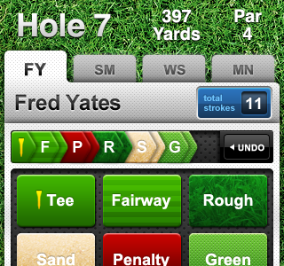 AccelGolf iPhone app fyates golf green helvetica iphone