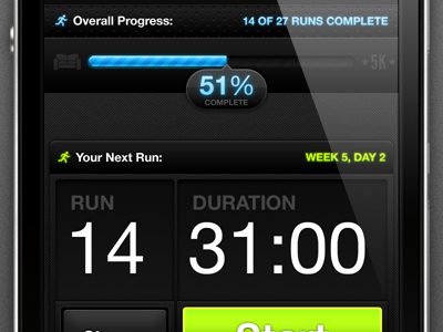 Run Screen app dark ios iphone jog jogging mobile run running sports ui