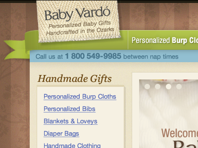 Baby Vardo redesign in progress baby ecommerce handmade