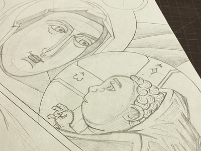 Virgin and Child icon sketch