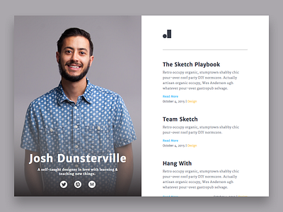 Personal Site - WIP by Josh Dunsterville on Dribbble