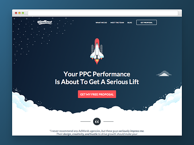 KB - Homepage boost clouds kb landing page ppc rocket site sketch web