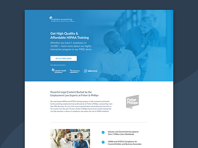 Inspired eLearning - HIPAA Landing Page