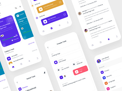 Task Mobile App - Exploration app colorful design design mobile design task task mobile app task ui kit ui ui kit uiux user flow ux web