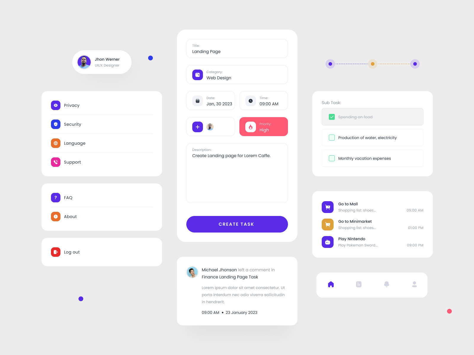 Task Mobile App - Component by lingga Prasetya on Dribbble