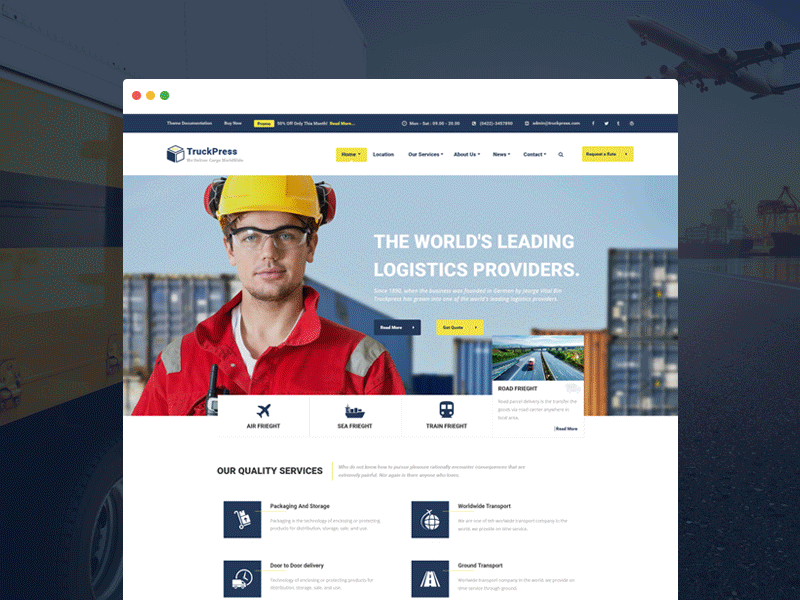 Truckpress - Logistics and Transportation Business WP Theme