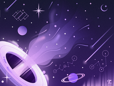 Astro 🪐 affinity designer color design flat galaxy gradient graphic design illustration moon pink planet planets purple scifi solar system space space exploration space travel vector visual design