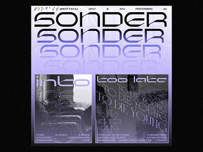 SONDER 🦋 brent faiyaz color design gradient graphic design icon illustration music poster poster design sonder typography vector