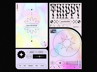 TRIPPY 🍄 color design gradient graphic design icon illustration music poster poster design typography vector