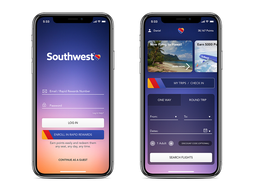 Southwest App Redesign by Danny Peyton on Dribbble