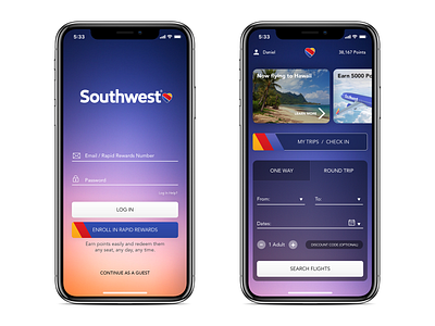 Southwest App Redesign app branding design ui ux