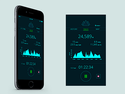 Ski / Snowboard Tracking App UI