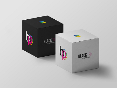 BlackPrint Logo adobe black blackpink box branding illustration illustrator kpop logo minimal mockup photoshop pink print rainbow