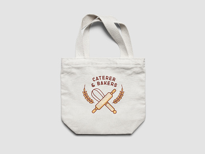 Caterer & Bakers Logo adobe badge bag bakery branding branding concept brow illustration illustrator kitchen logo minimal mockup packaging pastel pastry photoshop tote