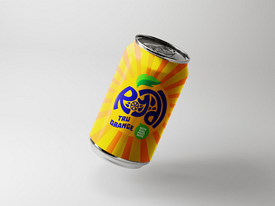 Royal (Fanta) Tru Orange Logo Redesign adobe can fanta fruit hadn drawn illustration illustrator logl logo logo design minimal mockup orange pckaging photoshop redesign logo soda star burst tropical