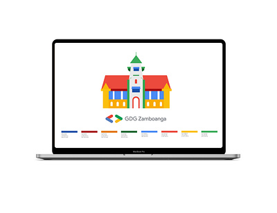 GDG Zamboanga Visual Asset adobe blue branding building city hall design flat gdg google google color green illustration illustrator logo minimal mockup photoshop red yello zamboanga