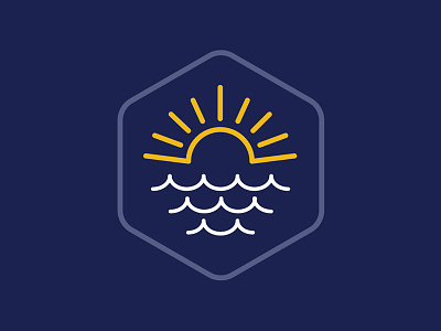 Sun over the Sea badge design graphic graphic design illustration illustrator vector